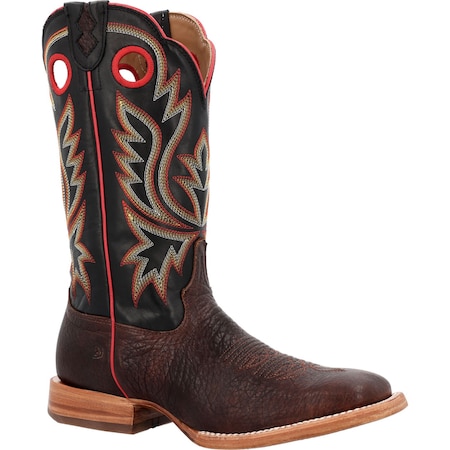 Durango Western Boot, 10.5 W, Leather, 13 in H, Chestnut/Black Eclipse DDB0466